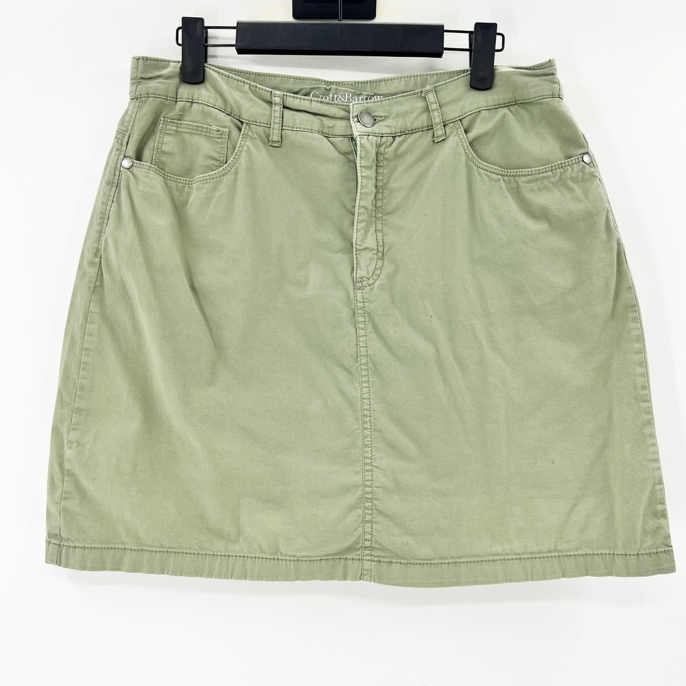 Croft & Barrow Skort Womens 10 Green Good Stretch Cotton Blend Mini Skirt Shorts